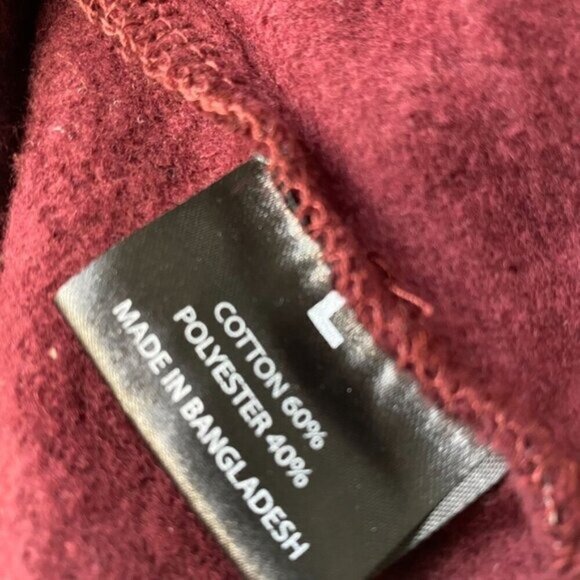 Switch Remarkable Burgundy Splatter Print Hoodie With Golden Bull Design Size L - Picture 6 of 9